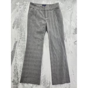 GAP Curvy Fit Mid Rise Flared Leg Trouser Pants Size 6 Gray Plaid Office Career